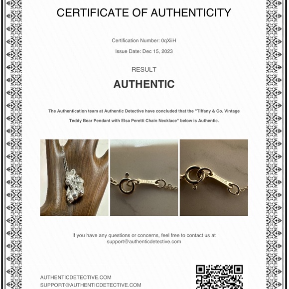 Tiffany & Co. 0.925 Sterling Silver Bear with Bow Necklace - Picture 3 of 6